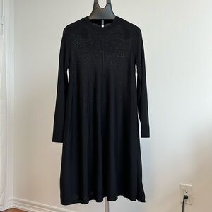 Cos wool crew neck long sleeve tunic flared a-line loose sweater dress S